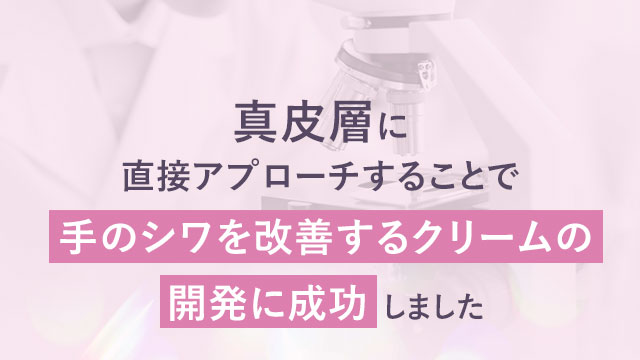 「手の加齢ジワ」の原因に直接アプローチすることで手のシワを改善するクリームの開発に成功しました